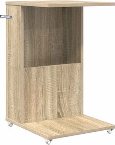 vidaXL Oldal asztal kerékkel Sonoma tölgy 40 x 35 x 60 cm Faanyag
