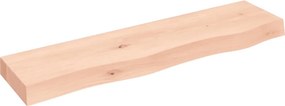 vidaXL kezeletlen tömör tölgyfa fali polc 80x20x6 cm
