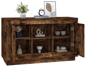 füstös tölgy színű szerelt fa tálalószekrény 102x35x60 cm