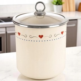 Zománcozott ételtároló doboz üveg fedéllel 1,4 l