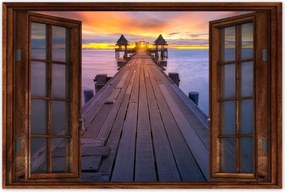 Poszterek 90x60 Híd naplementekor