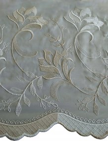 Mg Kasia Fátyol Fehér hímzés Bézs 280x165cm lengyel