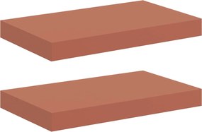 vidaXL Falpolc Falra szerelhető 2 pcs Piros 40 x 23,5 x 4 cm Faanyag