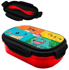 Pokémon szendvicsdoboz + evőeszköz szett