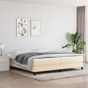 krémszínű szövet ágykeret matrac nélkül 200 x 200 cm