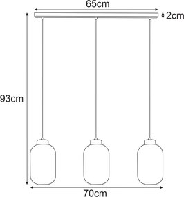 KAJA K-5734 VILAR Fehér Színű Függeszték 3xE27 15W IP20