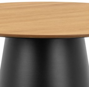 MAZZONI EXPORT BOSCO Természetes Tölgy/fekete láb - KEREK ASZTAL 120 cm KONYHÁBA ÉTKEZŐBE NAPPALIBA FURNÉR