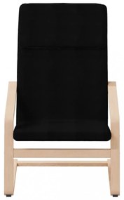 fekete szövet pihenőfotel lábtartóval