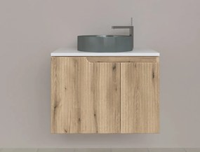 Piramida EURIDIKA fali fürdőszobabútor - mosdópult mosdó nélkül -2 ajtós -PINO TÖLGY-74 x 48 x 53 cm