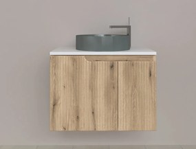 Piramida EURIDIKA fali fürdőszobabútor - mosdópult mosdó nélkül -2 ajtós - PINO TÖLGY - 75 x 48 x 53 cm