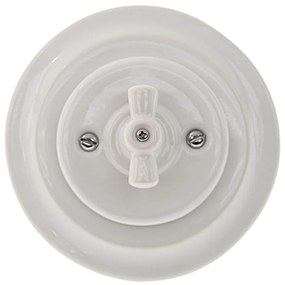 Bohemia-Design - Retro porcelán forgókapcsoló 7-es kerettel, fehér