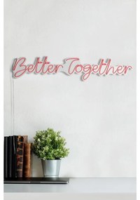Műanyag LED-es fali dekoráció, Better Together - Pink