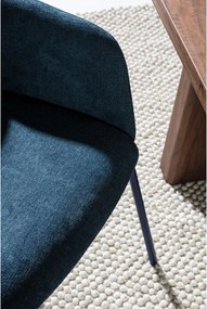 Kék kárpitozott étkezőfotel szett 2 db-os Aslin – MOME