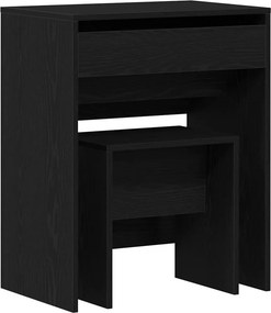 vidaXL Sminkasztal fiókkal Musta tammi 60 x 40 x 75 cm Faanyag