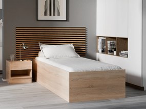 BELLA ágy 90x200 cm, sonoma tölgy Ágyrács: Lamellás ágyrács, Matrac: Deluxe 10 cm matrac