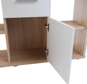 Sarok íróasztal, sonoma tölgy/fehér, NOE NEW