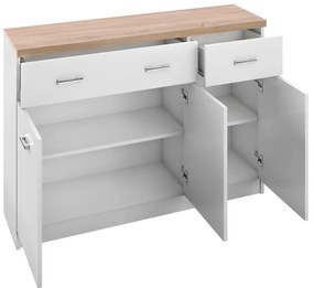 Komód 3d2s, fehér/tölgy sonoma, TOPTY TYP 07
