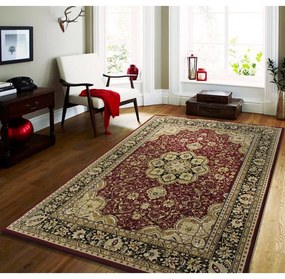 Stílusos vörös szőnyeg, krém színű mintákkal Szélesség: 160 cm | Hossz: 220 cm