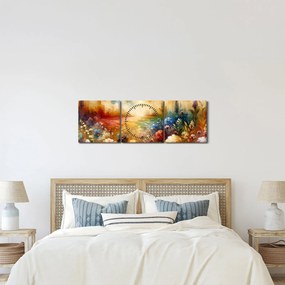 Kép - Színes rét (órával) (90x30 cm)