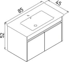 Side mosdószekrény, 85 cm – TR785PNC1206