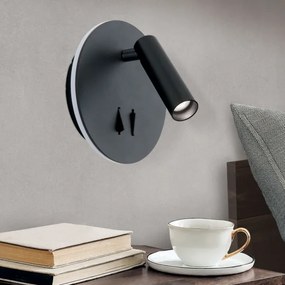 Orion WA 2-1467 - LED Fali spotlámpa LENNY LED/6W/230V + LED/3W fekete