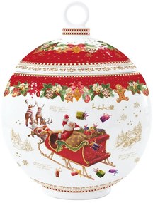 Karácsonyi porcelán keksztároló gömb, 18x18x23 cm, díszdobozban - Christmas Memories