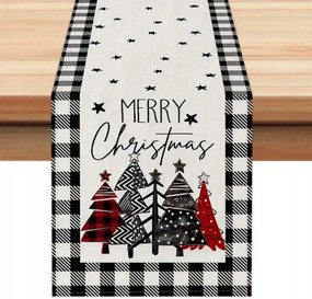 Karácsonyi Asztalterítő 33x183 Karácsonyfák És Csillagok