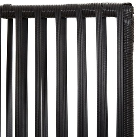 fekete 5-paneles polyrattan térelválasztó