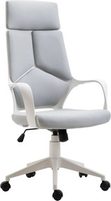 HOMCOM Forgószék Rámpafunkcióval, Executive Szövet Karosszék, 63x63x117-127 cm, Szürke | Aosom