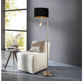 Eglo - LED Állólámpa TUNJA 1xE27/60W/230V + LED/2,1W átm. 38 cm króm/fekete