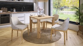 Mazzoni FONTE Artisan Tölgy / Bézs (Pezsgő) -KLASSZIKUS 130 cm-re BŐVÍTHETŐ ASZTAL KONYHÁBA/NAPPALIBA!