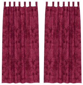 Velúr Függönyök 2 db Fülekkel Burgundi Vörös 245x140 cm