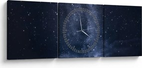 Egy csillagos ég képe (órával) (90x30 cm)