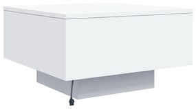 fehér dohányzóasztal LED-lámpákkal 55 x 55 x 31 cm
