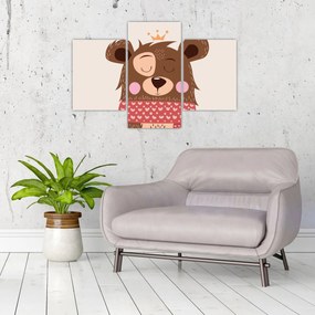 Kép - Teddy maci piros sállal (90x60 cm)