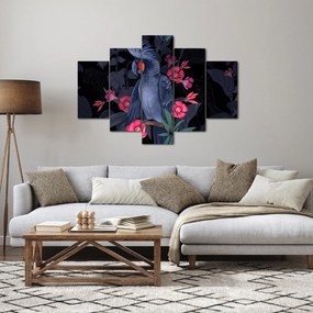 Kép - papagáj a virágok között (150x105 cm)