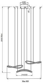 Fabas Luce 3711-47-102 - LED Csillár zsinóron TIRRENO LED/50W/230V