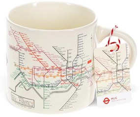 Bézs kerámia bögre 350 ml Heritage Tube Map – Rex London