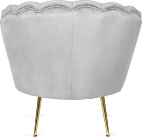 Fotel lábtartóval, szürke színben, velúr kárpittal GRAND