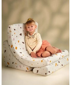 Fehér buklé-zsenília gyerek fotel Terrazzo Moon – Wigiwama