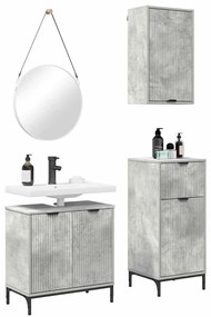 Fürdőszoba bútor szett 3 pcs Beton szürke 39.5 x 36 x 88 cm