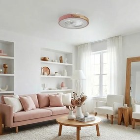 Brilagi - LED dimmelhető lámpa ventilátorral LED/38W/230V 50 cm rózsaszín/tölgy +távirányító