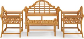 vidaXL 4 részes tömör tíkfa kerti ülőgarnitúra
