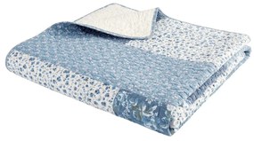 Kék pamut steppelt ágytakaró 220x230 cm Floral Patchwork – Bianca
