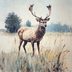 Canvas Vászonkép Portré Szarvas Rét Erdő Skandináv Stílus 40x40