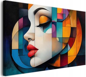 Nagy vászonkép Női portré Stílusos hálószoba dekoráció Kubizmus