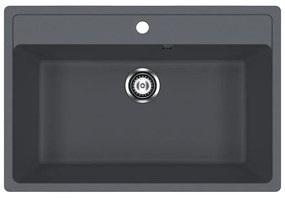Ulgran U-600-343 Gránit Mosogatótálca - Egymedencés, Téglalap, Extra széles, Antracit