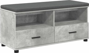 vidaXL Előtér pad Beton Szürke 100 x 38 x 46 cm Műanyag Fa és Szövet