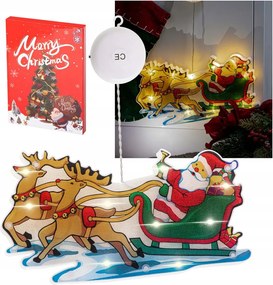 Led fĂŒggĆ dekorĂĄciĂłs karĂĄcsonyi dĂsz MikulĂĄs szĂĄn