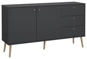 Antracitszürke alacsony komód 149x82 cm Bodo – Tvilum